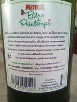 Bire De Printemps Ingredients