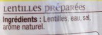 Lentilles Jean Nicolas Preparees 1/4 Ingredients