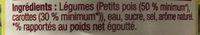 Petits Pois Carottes Extra Fins Jean Nicolas 1/2 Ingredients