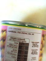 Pois Chiches Ingredients