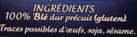 Boulgour Ingredients