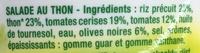 Les Saladires Pleine Saveur Riz, Thon, Tomates Cerises Et Olives Noires Ingredients