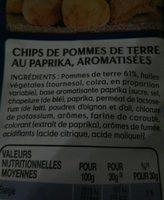 Lay's Saveur Paprika Ingredients