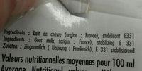 Lait De Chvre Ingredients