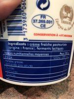 Crme Frache Paisse Ingredients
