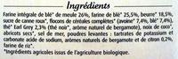 Sabls Bio Au Beurre Bl, Avoine Et Earl Grey Ingredients