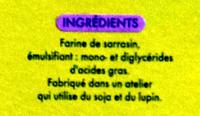 Fusilli Au Sarrasin (Sans Gluten) Ingredients