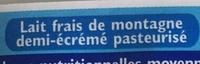 GrandLait, Lait Frais De Montagne Ingredients