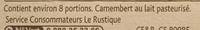 Camembert, Le Rustique De Printemps (20% MG) Ingredients