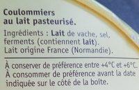 Coulommiers Ingredients