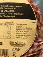 Grand Camembert De Caractere Ingredients