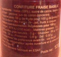Confiture Fraise Basilic Ingredients