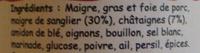 Terrine De Sanglier Aux Chtaignes Ingredients