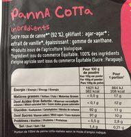 Prparation En Poudre Au Sucre De Canne Pour Panna Cotta Ingredients