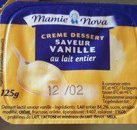 Crme Dessert Vanille Ingredients