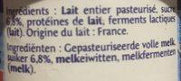 Fromage Blanc Nature Sucr 6,8 % Ingredients