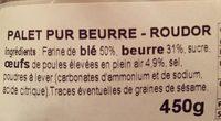 Palet Pur Beurre - Roudor Ingredients