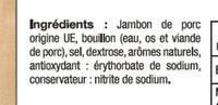Jambon Cuit Suprieur Sans Couenne 2tr Ingredients