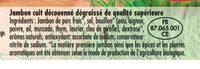 Jambon Suprieur BIO 4tr Ingredients