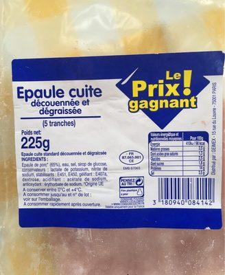 Epaule Cuite Dcouenne Et Dgraisse