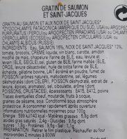 300G Gratin Saumon Saint Jacques Stalaven Ingredients