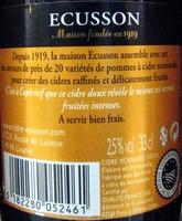 Cidre Doux Ecusson 33 Cl Ingredients