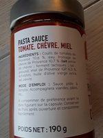 Sauce Pasta Tomate Chvre Et Miel, 190g Ingredients