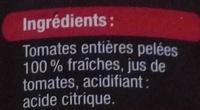 Tomates Entires Peles Ingredients