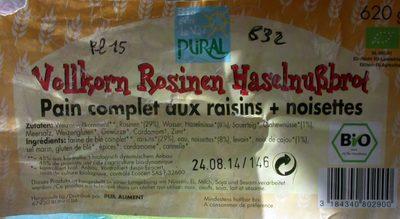 Pain Complet Aux Raisins + Noisettes