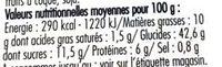 4 Beignets Framboise Nutrition Label