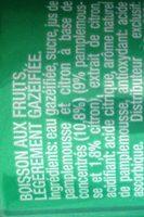 Boisson Aux Fruits Lgrement Gazif Ingredients