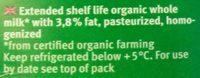Bio Vollmilch Lnger 3,8% Ingredients