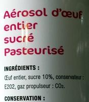 Egg Spray Sucr Pasteuris Pour Dorure Ingredients