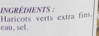 Haricots Verts Extra Fins De Bretagne Ingredients