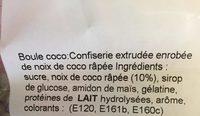 Boule Coco Ingredients