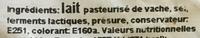 Gouda Holland Jeune Ingredients