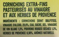 Cornichons Apritifs  La Provencale Ingredients