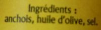 Filets D'anchois Allongs  L'huile D'olive Ingredients