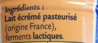 Lait Ferment Ingredients