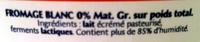 Fromage Blanc 0% Ingredients