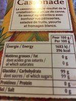 Cassonade Ingredients