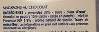Macarons Des Baronnies Au Chocolat Ingredients