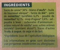 Moelleux Noisettes Ingredients