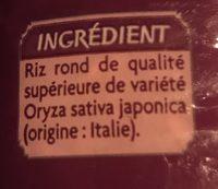 Riz Rond Pour Sushi Ingredients