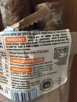 CA VIENT D'ICI Saucisse Sche D'Ardche 250 Ingredients