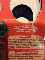 Tropical - Boisson Aux Fruits Ingredients
