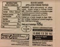 Bleu Des Causses Ingredients