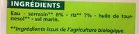 Boisson Sarrasin Riz Ingredients