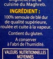 Graine De Couscous Moyenne Ingredients