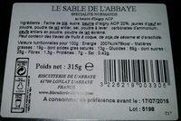 Le Sabl De L'Abbaye Ingredients